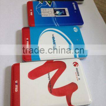 Premium Leather Cover Customized Promotional Credit Card Shape Portable Phone Power Bank Charger With Built in Micro Usb Cable Quality Choice photo-3