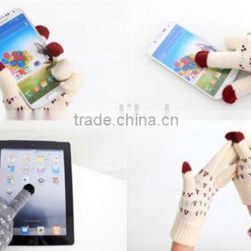 Unisex Wool Knitted Fingertips Touch Screen Gloves