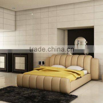 Luxury modern leather soft bed B1305