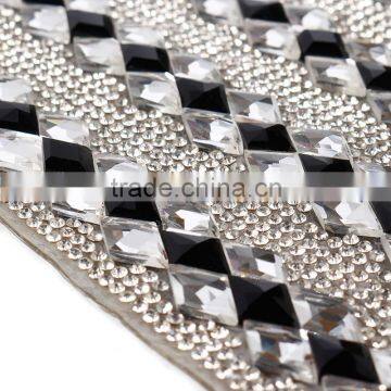 Hot Fix crystal rhinestone mesh For shoe decoration iron on glue