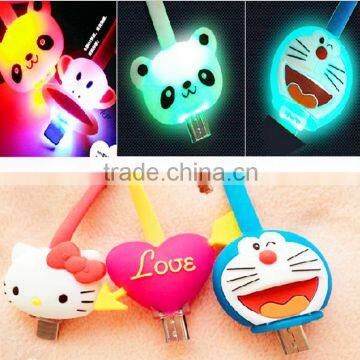 fast charging led usb charger cable for iphone and for samsung usb 2.0 cable