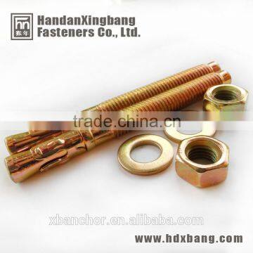 ANSI 5/8 through bolt with yellow zinc plated made in hebei handan yongnian