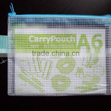 A6 PVC MESH ZIPPERED BAG, PVC MESH POUCH