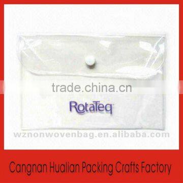 Transparent Promotion Pvc Button Cosmetic Bag(HL-110019)
