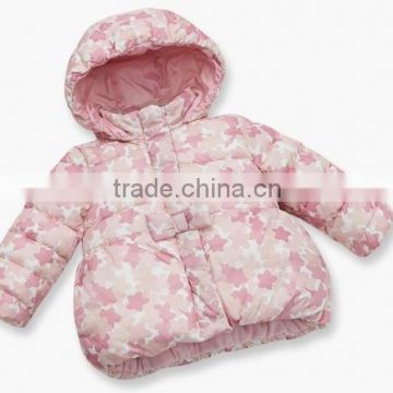 2015 high quality baby thick hooded jacket for Winter