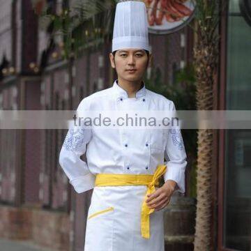 winter white long sleeve printing kitchen uniform design