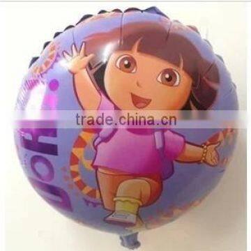 45*45cm round bule Dora Aluminum balloons birthday party decorations kids gift mylar balloons