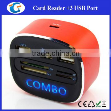 usb card reader combos usb hub with lighting logo