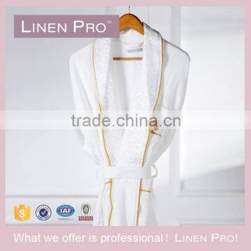 LinenPro Cheap Wholesale White Flutty Bathrobe Plus Size Cotton Waffle Bathrobe