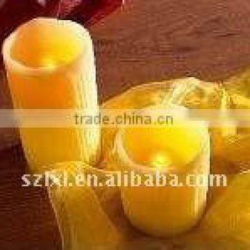 LED timer wax candle wavy shape dripping wax