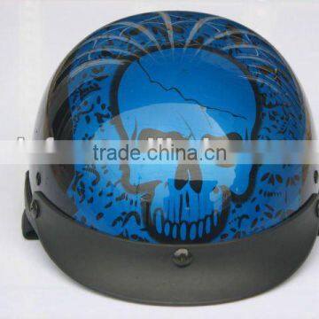 Blue half face skull motorcycle Helmet DF-781