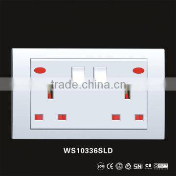 POKA New Design 13A Double Electrical Outlet With Switch and Light photo-2