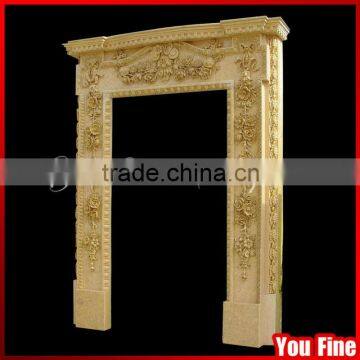 Home Decoration Carved Natural Beige Marble Door Surrounding