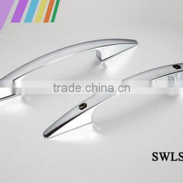 High end cabinet furniture tempered glass door two sides arrows shape one pair metal handles