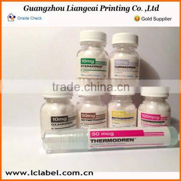 High quality drug label adhesive plastic drug bottle sticker