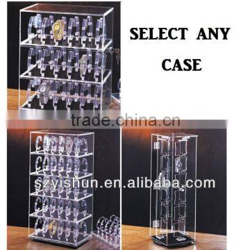 ROTATING WATCH ACRYLIC JEWELRY DISPLAY CASE