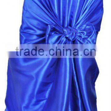 Royal blue satin self-tie chair covers for wedding