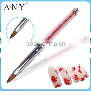 ANY Nail Art Beauty Care Glitter Handle Pure Kolinsky Hair Nail Brush Acrylic Nails