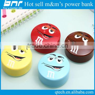 2015 new creative M&Ms Cholcolate Beans mobile power female portable power bank best gift usb charger