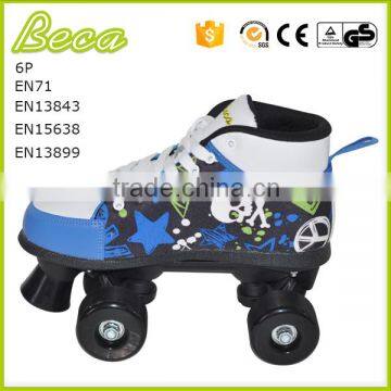 Wholesale Blue PVC Wheel Boy Disco Quad Roller Skate for Clud photo-2