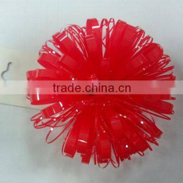3.5" Fancy Red Plastic Gift Ribbon Bow