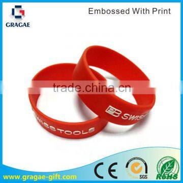 Embossed with printing for silicone bracelets