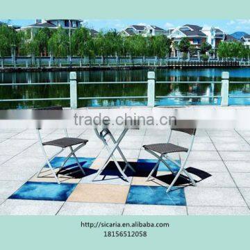 SQUARE FOLDING RATTAN SETS(TWO CHAIRS AND ONE TABLE)