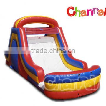 2016 professional supplier inflatable slide with water pool