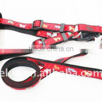 Double pet harness with lovely animal design
