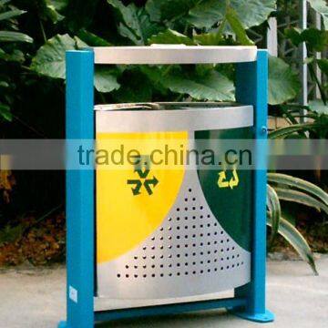 waste bin factory supplier metal park dustbin steel garbage bin outdoor