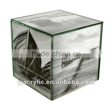 crystal cube photo frame