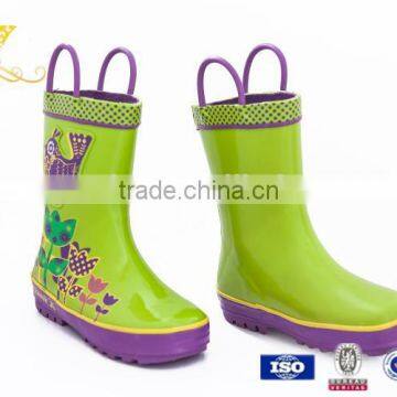 fashion green woman pvc rain boots with good quality