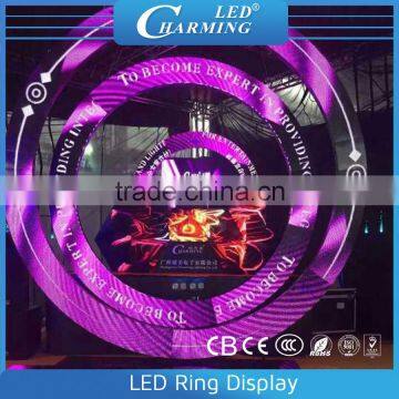 led specail shape 3D effect ring display for club stage backdrop in hot selling