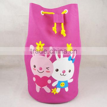 Children Cartoon Drawstring Backpack Kids Barrel Shaped Swimming Beach Drawstring Bag