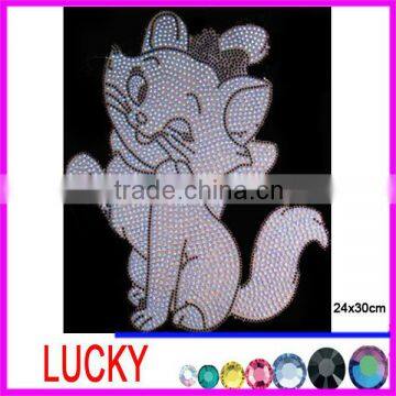 hot fix rhinestone motif cat pattern