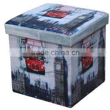 London Bus Printing foldable ottoman