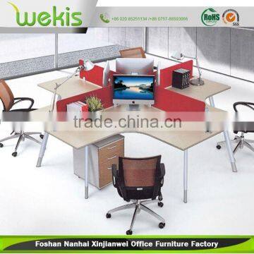 Modern style office workstation for 4 people high quality china supply