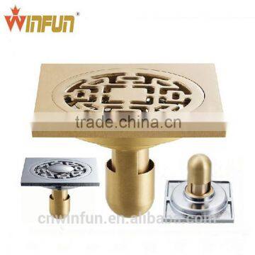 Hot sell 10cm 4 inch Bathroom Brass Floor Strainer Drain/Floor drain chrome and cooper bathroom accessories