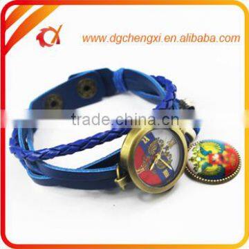 Braided rope ladies leather wrist watches,Vintage watches