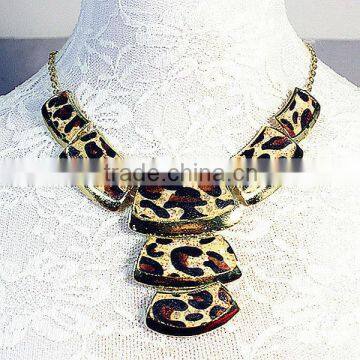 Hot selling leopard alloy fashion jewelry necklace