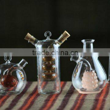 Pyrex borosilicate glass/glass oil and vinegar bottle