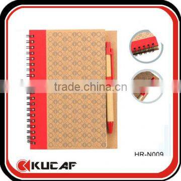 Full Color Printing Kraft Cover Spiral Bound Notebook A4