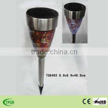 Stainless steel waterproof garden solar pathway light with glass lens