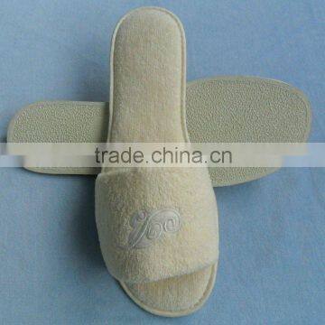 men velvet hotel slipper with anti-slip rubber sole