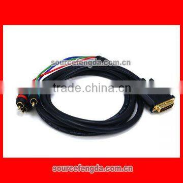 high quality DVI to AV 3 RCA male component video cable/converter Gold plated