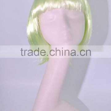 A018 beauty pale green color bob wigs,short synthetic cosplay hair wig in stock