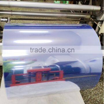 Transparent blue pvc shrink film for packing or pharma