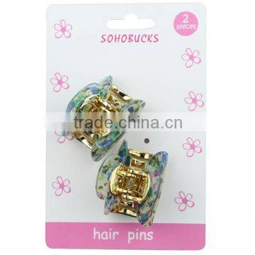 2pc acrylic flower floral mini acrylic hair claw clips