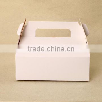 cheap 350g large big white kraft paper cake box with handle Muffin box