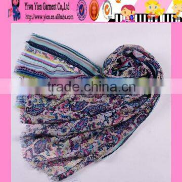 Wholesale Hot Sale Flower Printed Scarf Custom New Fashion Plus Size Low Price Ladies Scarf Pashmina